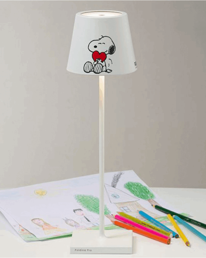 Lampada Poldina Peanuts Heart Snoopy cuore rosso romantica regalo
