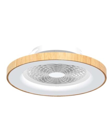 Ventilatore Tibet bianco con pale effetto legno stile scandinavo