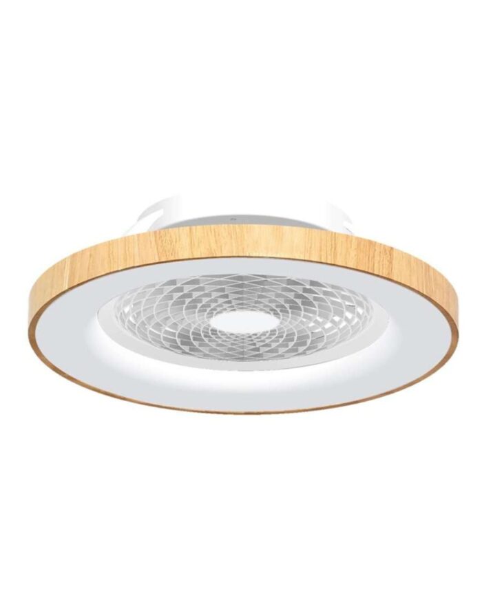 Ventilatore Tibet bianco con pale effetto legno stile scandinavo