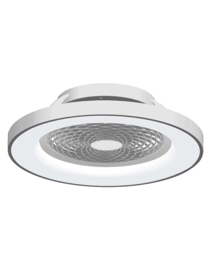 Dettaglio ventilatore Tibet finitura grigio effetto satinato