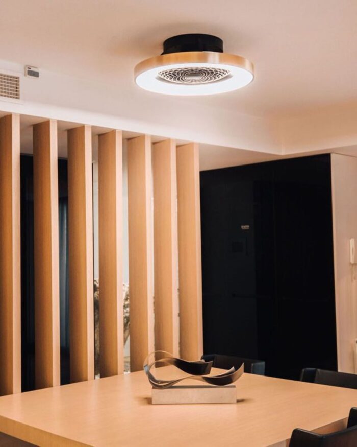 Illuminazione LED dimmerabile del ventilatore Tibet in un ambiente living